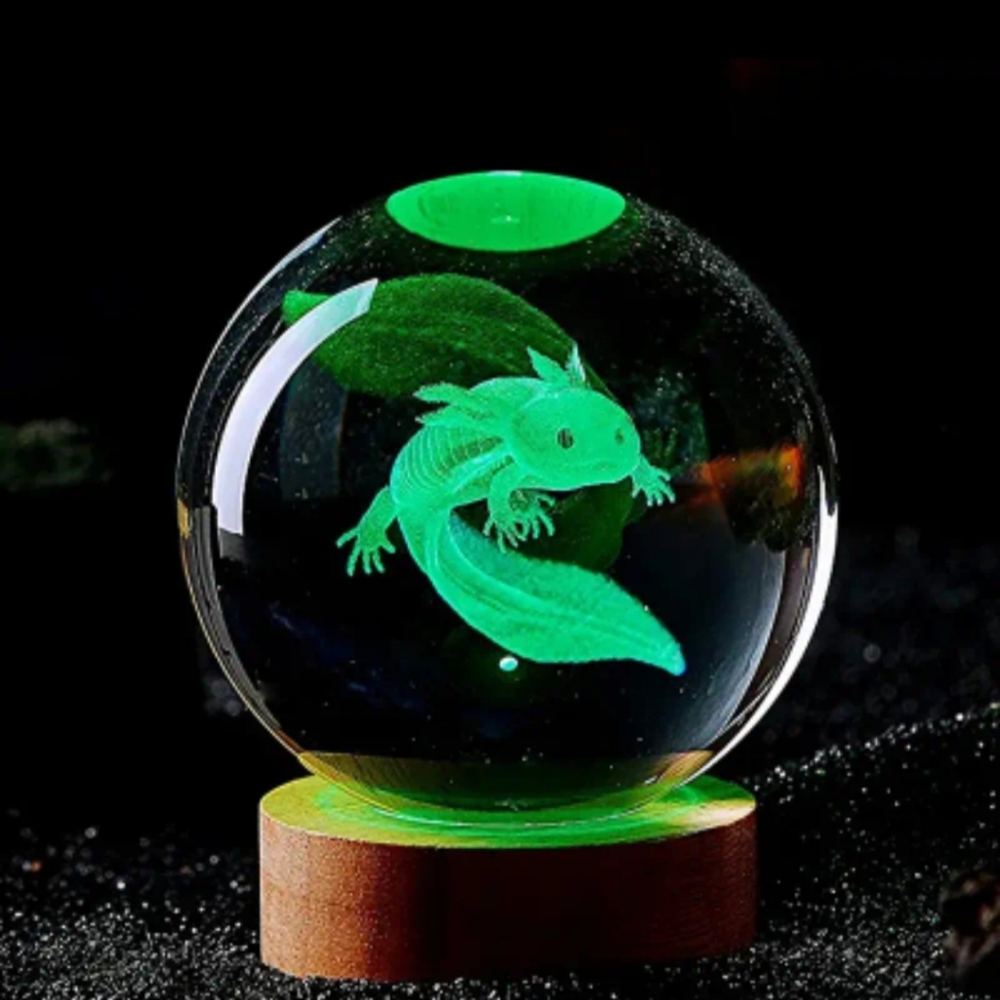 Axolotl night light globe personalized